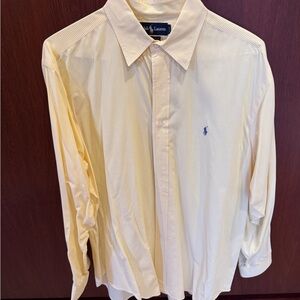 Ralph Lauren Men's Light Yellow Dress stripe Shirt